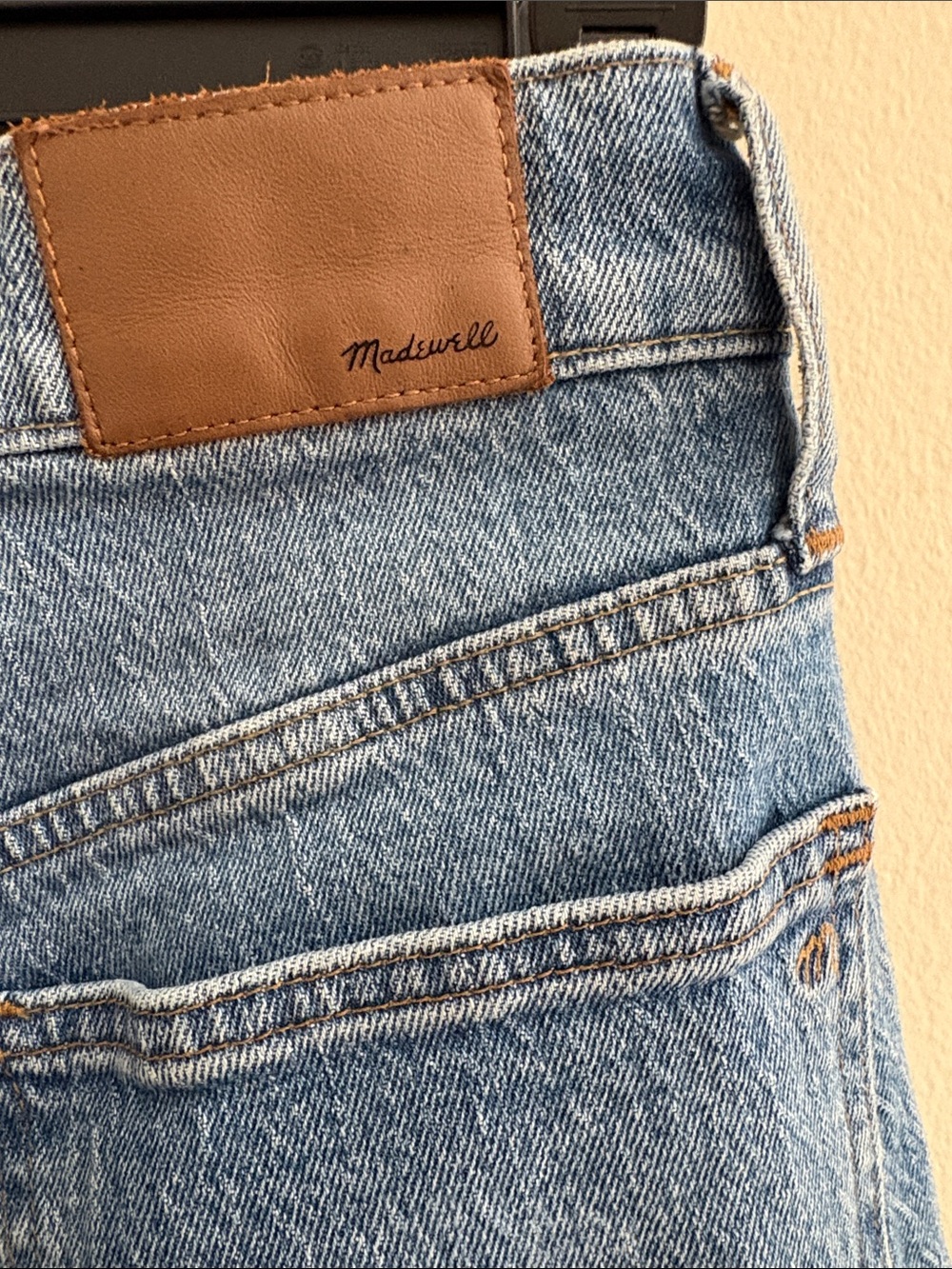 Madewell Vintage Light Blue High-Rise Women's Jeans with Tan Patch